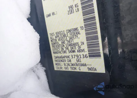 2017 Nissan Maxima 3.5 Sr из США, поврежденный, VIN 1N4AA6APXHC379136